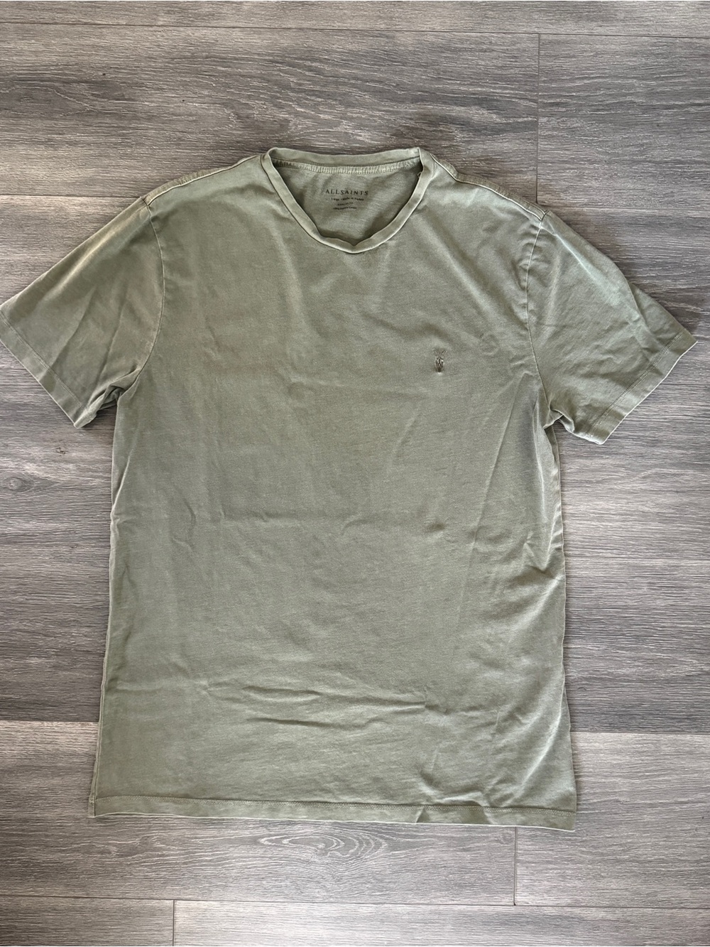 All Saints Men’s Sage Green Short Sleeve Crew Tee
